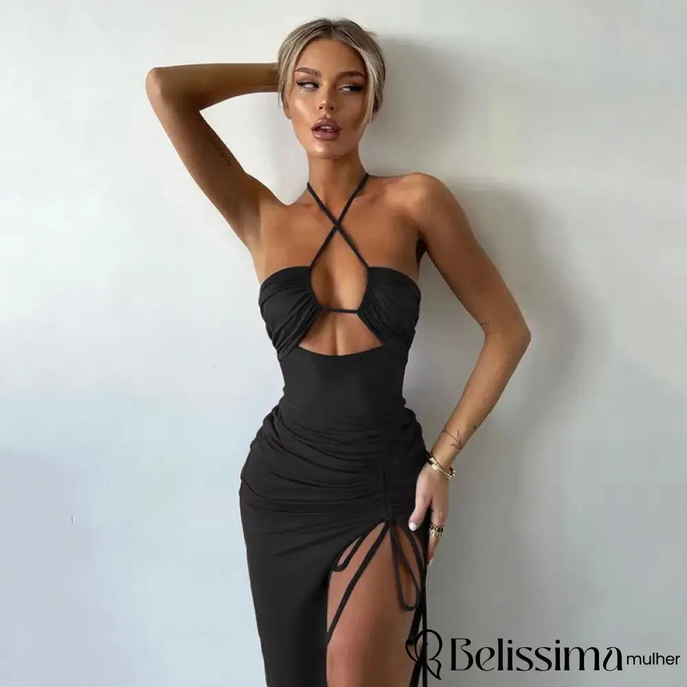 Vestido Oco Sem Encosto Feminino Vestidos